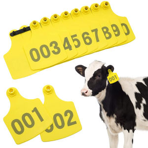 10/20/50Pcs Large Plastic Livestock Ear Tags Cattle Pig Air Ear Tag Set with Number for Sheep Goat Cow Calf Hog Animal