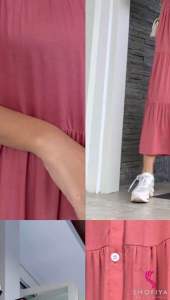 Midi Dress Remaja VIONA Bahan katun Rayon viscose Fashion Wanita Muslim modern terbaru 2024