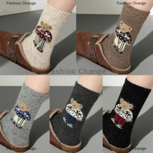 [COD] Fashion Change 2 5Pairs Cartoon Cute Little Bear Mid-Calf Socks For Women Fashion Autumn And Winter Thickened Warm Socks Christmas Gifts