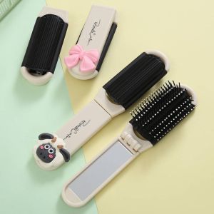 Folding Airbag Comb with Mirror Portable and Portable Massage Comb