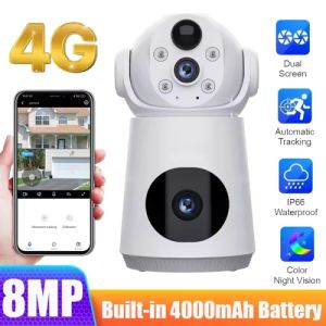V380 PRO VQS003 4G Network Day & Night Dual Lens Battery Power CCTV Camera