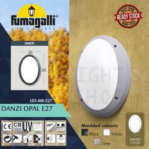 FUMAGALLI DANZI BLACK/GREY/WHITE OPAL E27 WALL LIGHT