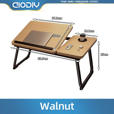 AIODIY Ergonomic Multi-Level Folding Laptop Desk with Sturdy Metal Frame and Storage Compartment