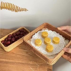 xpkQ Rattan Shell Storage Tray Decorative Fruit Trays Aesthetic Luxury Fruits Tray Modern Living Room Serving Trays Table Decoration Q8H3K