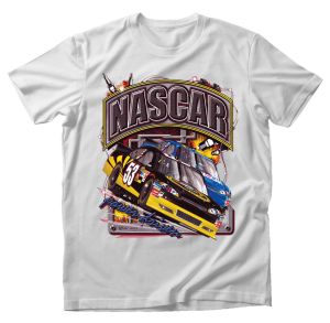 T-Shirt Kaos Vintage NASCAR RACE RICHES/CARS 3 24s tebal