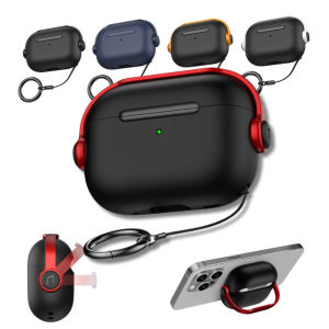 3 IN 1 With Phone Holder Protective Case For Airpods 4 1 2 3 Pro 2 Wireless Bluetooth Earphone Cover Sleeve Shockproof TPU Cover With Lanyard