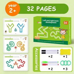 Lion 136 Page Kids Tracing Book Training Coloring Book Erasable Writing Materials Kids Educational For Kids Girls Boys Gifts