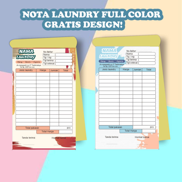 nota laundry murah full color gratis design! | Lazada Indonesia