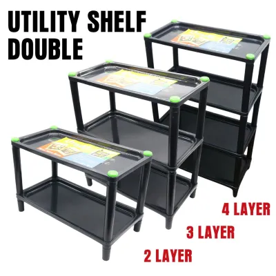 Hodeso Plastic Storage Rack Organizer Shelf 2 3 4 Layer Multipurpose Space Saving Utility Shelf for Home Kitchen Bathroom