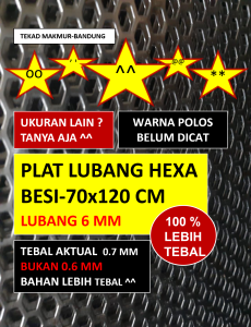 Plat Lubang - 70x120 - Hexa 6 mm - Plat Perforated - Plat Speaker - Ram Speaker - Grill Speaker