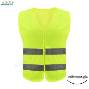 [SG Seller]High Visibility Reflective Safety Vest Multi Pocket Zipper Front Work Wear for Construction Cycling Site Security