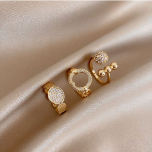 New Classic Zircon Circle Open Ring For Woman Finger Accessories Fashion Korean Jewelry Wedding Party Unusual Rings