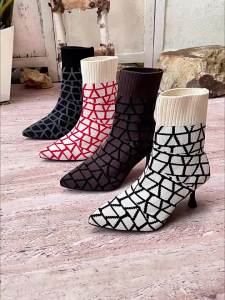 [Free Shipping] Womens Outdoor Slippers New Spring Style Square Toe Chunky Heel Open-Toe High-Heeled Sandals for Women