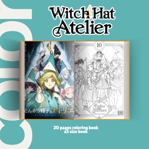 Witch Hat Atelier Coloring Book A5 Aesthetic Manga Anime Fanart Art Book Thick 180gsm Paper for Acrylic Markers Waterproof Dustproof Ringbound Gift for Artists Kids Adults