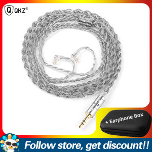 QKZ T7 Earphone Replacement Lines Four-strand Copper-silver Twisted Braid Wires 3.5mm Plug 2PIN S/QDC Connector For QKZ ZX3 ZXK AK6 Zeus QKZ x HBB WANER SG TRN Azure Dragon Conch ORCA KZ Castor Krila Vader ZS10 PRO X 336 Cores Silver-plated Upgrade Cable