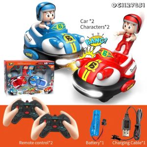 Đồ Chơi Xe Đụng Điều Khiển Từ Xa Có Đèn Và Nhạc Vui Nhộn Bộ 2 Chiếc Thích Hợp Chơi Nhiều Người