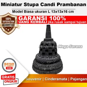 Souvenir Miniatur Stupa Candi Borobudur Cinderamata Biasa L 13x1x16 cm