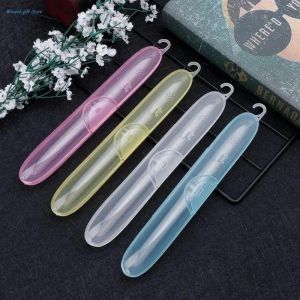Toothbrush Dust-proof Box with Lock Transparent Toothbrush Holder Travel Toothbrush Protective Box