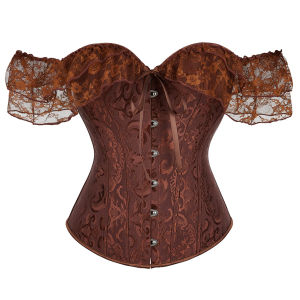 Medieval Steampunk Renaissance Saias Cosplay Costumes Corset Top Lace Chest Binder Bustier Lingerie Victorian Halloween Dress Up