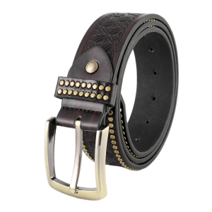 Western Cowboy PU Leather Belt Mens Waist Strap Metal Buckle Decoration Sash Decorative Waistband for Jeans Pants