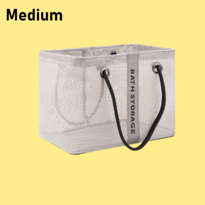 Portable Waterproof Shower Storage Basket Quick Drain Mesh Organizer for Bathroom B085