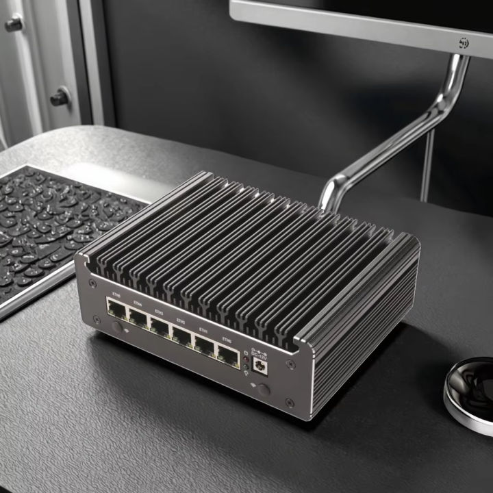 Cisco Mini Router Fanless Fanless soft Router Intel N100 Pentium 8505 7505 Fanless Mini PC, 6x2 ...