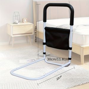Bedside Armrest Grab Bar Anti-Fall Safety Handrail Bed Guard Storage Pouch Elderly Pregnant Patients Disabled