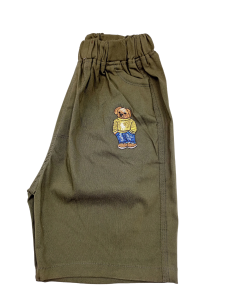 กางเกงขาสั้นเด็ก  ผ้าคอตตอนนิ่ม งานปักลายหมี ผ้านิ่ม  ใส่สบายมาก สำหรับเด็ก 3-8 ปี