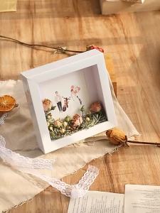 โครงตัวอย่างแบบโปร่ง 3D A4diy ขาตั้งแสดงกรอบรูปทำมือ ผีเสื้อ แมลง ดินเหนียว กรอบแสดงดอกไม้แห้ง