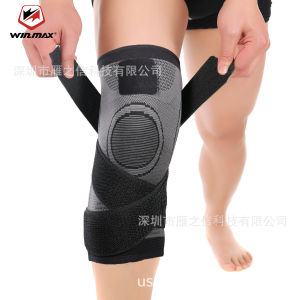 Winmax 1 Pcs 3D Weaving Compression Knee Sleeve Knee Brace for Men & Women Knee Support for Running Hiking Crossfit Basketball Pain Relief Meniscus Tear Arthritis Faster Recovery Adjustable Strap