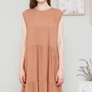 Sabrina Jovita Inner Dress Wanita Bahan Katun Rayon Uniqlo Polos Lembut Tidak Nerawang LD 104 Sampai 110 Dengan Size L dan XL / Baju Dress Inner Wanita Terbaru Kekinian 2022 /  Baju Dalam Untuk Wanita Berhijab / Dress Inner Panjang / Dress Inner Jumbo