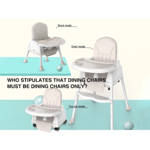 Foldable High Chair Booster Seat For Baby Dining Feeding Adjustable Height & Removable Legs