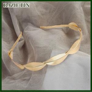 RAZIE BIN ที่คาดผมทรงใบดอกไม้หรูหราแบบย้อนยุคห่วงสวมศีรษะทำจากโลหะผสมไข่มุกรูปใบไม้สำหรับผู้หญิงเครื่องประดับผมแฟชั่นเสริมบุคลิกภาพ