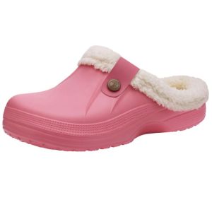 Smile Winter Fur Lined Clogs Women Fuzzy Slippers Men Warm House Slippers Adult Outdoor Waterproof Slippers Comfort Garden Clogs2026