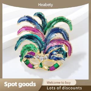 Heabety Fashion Fashion Feather Face Brooches Pins For Women Coat Jewelry Accessries Gifts