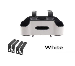 4-In-1 Car Seat Back Storage Box Car Hanging Tissue Box with Universal Cup Holder Multi-function Storage Box Leather Phone Holder Non-slip Storage Organizer