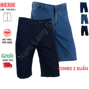 Quần Ngắn Nam Vải Jean Cotton Co Giãn COMBO 2 Quần Túi Chéo Bis Size