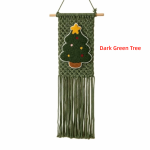 RJQFNG 25x60cm Christmas Tree Wall Hanging Woven Texture Tassel Fringe Mini Wall Hanging Gifts Bohemian Style Holiday Wall Decoration Woven Wall Decor