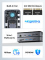 ORICO M.2 SSD NVMe/SATA bao vây loại C HUB trạm nối với 256GB SSD 4K 60Hz hdmi-com 100W PD SD/TF cho phụ kiện máy tính Ổ đĩa cứng gắn ngoài. 