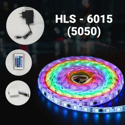 Lampu Hias Strip LED RGB 5M Warna Warni IP44 2835/5050 Adaptor Remote
