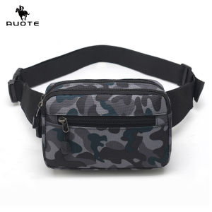 AUOTE กระเป๋าคาดเอวผู้ชายกระเป๋าผู้ชายแฟชั่นสะพายไหล่กระเป๋ากีฬาสะพายไหล่กระเป๋าคาดหน้าอกกันน้ำอ็อกซ์ฟอร์ดสามซิปออกแบบความจุขนาดใหญ่กระเป๋าวิ่ง Tas Gym แบบพกพาสำหรับวิ่งปั่นจักรยานเดินป่าเดิน