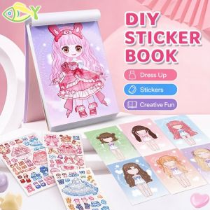 Princess Dress Up Sticker Book Kids Creative Make A Face Sticker Set 1000+ Pcs Diy Craft Toy For Children Gift