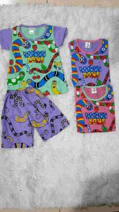 PJK - Setelan Anak Cewe Cacing Wormzone Kombinasi / Baju Main Anak Cacing / Baju Rumah Anak Murah