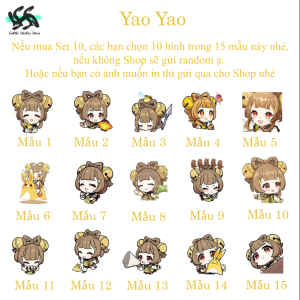 Genshin Impact - Set 10/15 Sticker Yaoyao - Yao Yao game Genshin Impact hình dán trang trí siêu đẹp