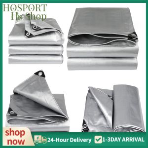 Silver Waterproof Tarps with Grommets and Reinforced Edges for Car Roof Camping Durable Outdoor Vehicle Cover