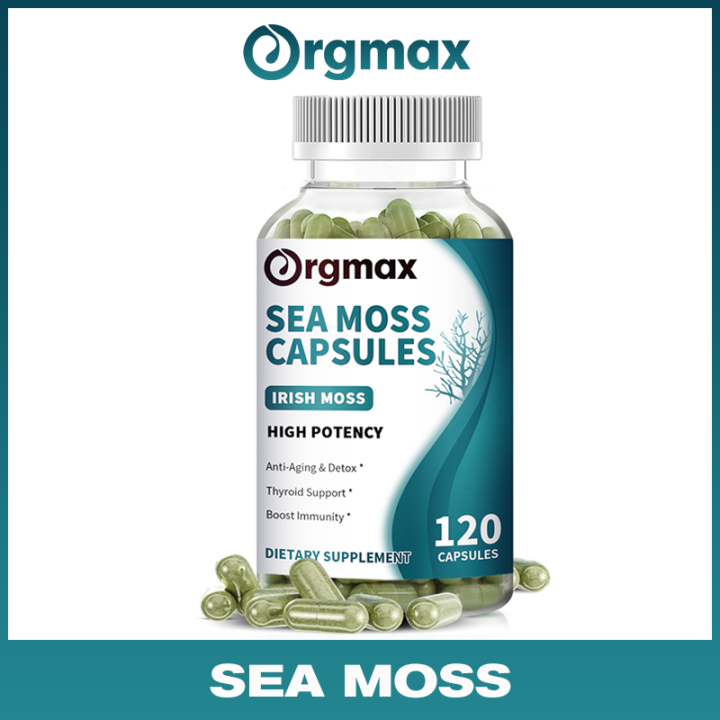 Orgmax Organic Sea Moss Capsules with Burdock Root and Bladderwrack for ...