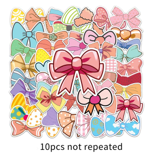 50 cái dễ thương phim hoạt hình Bow Sticker nữ tính trái tim Kawaii Kid nhãn dán bạn gái