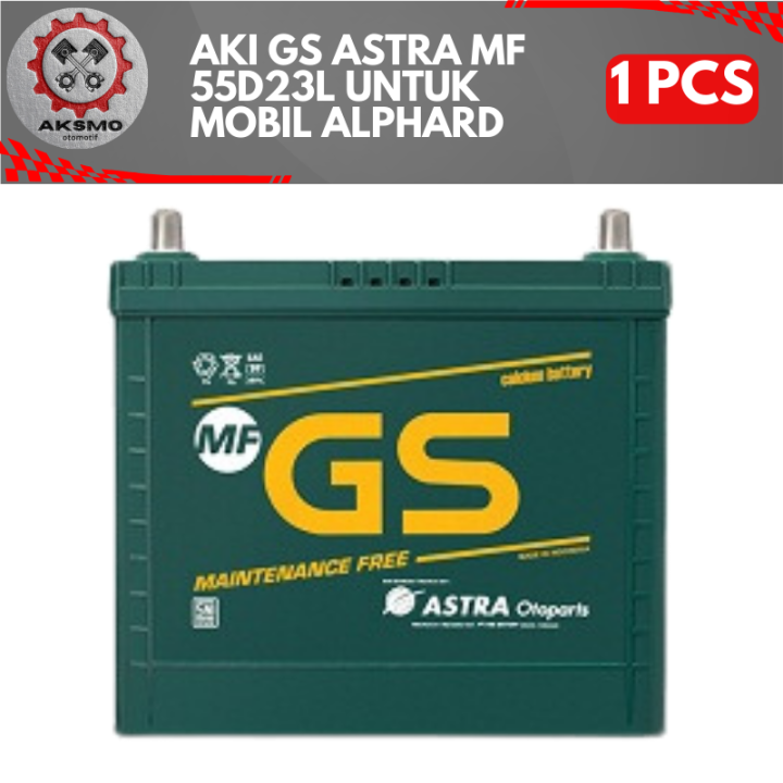 Aki GS ASTRA MF 55D23L 60Ah untuk mobil Toyota Alphard Nissan X-Trail