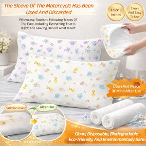 🌙 Ultra Soft Disposable Thick Pillowcase For Travel - Breathable Hypoallergenic Anti-Mold Skin-Friendly Odorless & Non-Sticky Overnight Use