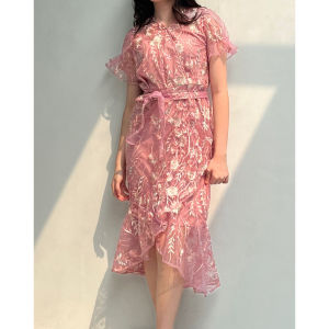 New Product Ken-188 Dress Pesta Kondangan Wanita Mewah model kimono Bodycon Elegan Korean Style full brokat  Free ikat pinggang